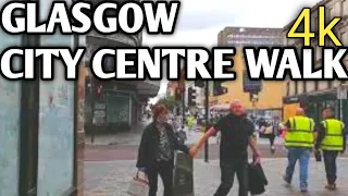 GLASGOW City Centre Walking Tour 4K  | City Centre Walk | Let's Walk 2021