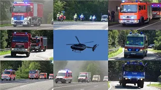 Big Emergency training "Wanderfalke" in Wiesbaden with a lot of emergency vehicles