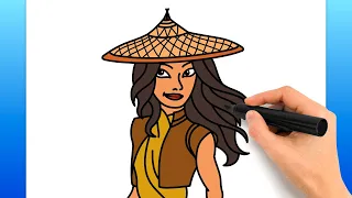 How To Draw Raya From Raya And The Last Dragon (Easy Drawing Tutorial)