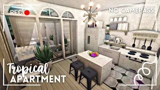 [ roblox bloxburg ] no gamepass tropical modern apartment  - ꒰ build & tour ꒱ - itapixca builds