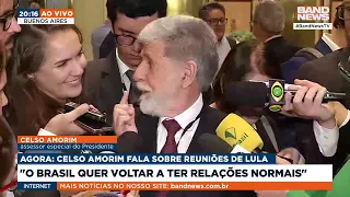 "O Brasil quer voltar a ter relações normais" diz Celso Amorim