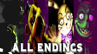 Five Nights at Freddy's VR ALL ENDINGS FNAF 1 2 3 4 5 6 UCN Help Wanted