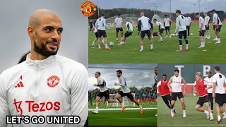 (video) Amrabat, Hojlund, Bruno, Mount, Rashford, Dalot in action during Man United training today.