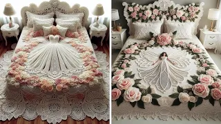 Several fantastic models of Crochet Bed Sheets slanted and knitted frame design ideas