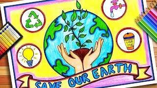 Earth Day Drawing | Earth Day Poster | Save Earth Save Environment Drawing | Save Earth Poster