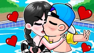 MINECRAFT PERO ¡BEBE PECHOCHIN Y MERLINA SE BESAN EN LA PISCINA! 😳💖SON NOVIOS EN MINECRAFT