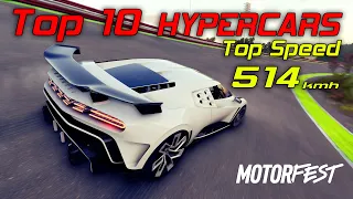 Top 10 fastest HYPERCARS in THE CREW MOTORFEST ⭐ TOP SPEED 514 km/h!!!