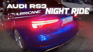 Audi RS3 8V NIGHT RIDE  | 3.5" Straight Pipe - Klappenauspuff | HURRICANE EXHAUST