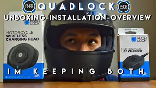 Quadlock motorcycle wireless charger | Unboxing | Full installation | Overview