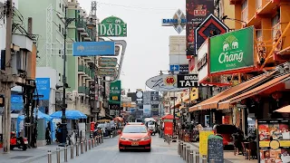 [4K] Walking in Khao San Road & Rambuttri Road Bangkok, Thailand (March 2022)