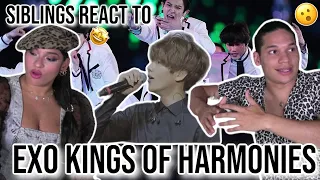 Siblings react to EXO -  THE Kings of Harmonization (Live Version)😏✨👀