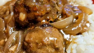 Meatballs in Onion Gravy.