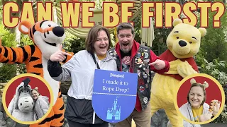 Can We Be First? Rope Drop CHALLENGE at Disneyland's Winnie the Pooh Ride