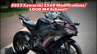 2023 Kawasaki ZX6R Modifications With A LOUD M4 Exhaust!