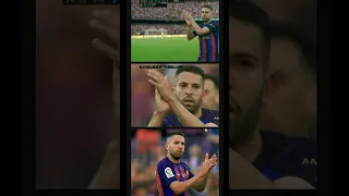 Jordi Alba crying after he subbed off during the match vs Mallorca