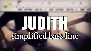 Judith - A Perfect Circle (standard tuning) | Simplified bass line with tabs #100