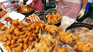 하루 100kg 금새 완판? 줄서서 먹는 바삭한 통닭 치킨집 / 닭다리, 닭똥집, 탕수육 / Korean Crispy Fried Chicken | Korean Street Food