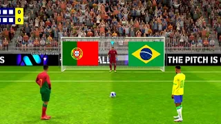 Ronaldo Vs Neymar | Portugal Vs Brazil Match | Penalty Shootout Match 175| Efootball Gameplay 2024.