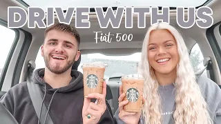 Drive with me in my Fiat 500...with my boyfriend!💕 ~ Starbucks Drive Thru with me ✨ ~ Jessica Jayne