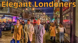 LONDON HDR 4K | London Evening Streets Stroll In Central | London Mayfair Winter Walk - 2022