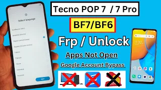 Tecno Pop 7/Pop 7 Pro FRP Bypass Without PC Android 12 | Tecno BF6/BF7 Google Account Unlock