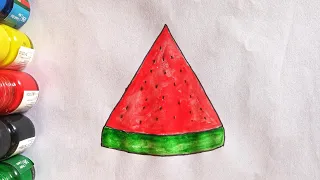 How to draw a cute Watermelon / step by step guide to draw a watermelon / watermelon kese draw karen