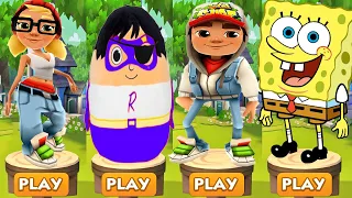 Tag with Ryan vs SpongeBob Run vs Subway Surfers - Run Gameplay