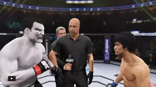 Marv vs. Bruce Lee (EA sports UFC 2) - CPU vs. CPU - Crazy UFC 👊🤪