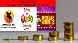 Resultados loteria del Valle Manizales y Meta Miércoles 14 de feb 2024 | PREMIO MAYOR 😱💰🚨