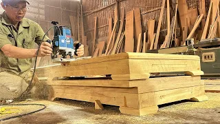 Build Wardrobe Extremely Fast from Hardwood // Woodworking Machines and Amazing Skills Craftsman