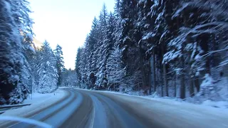 Домбай Теберда дорога, зима - Dombay Teberda road, winter.