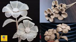 3 Beautiful flower making ideas with jute | DIY Home Decor Jute Craft Idea | Jute Art and Craft