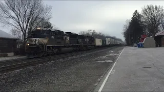 NS Chicago Line Chesterton, IN 02/03/24 Part 1: A couple of SD70ACe leaders & a few C44-9W leaders