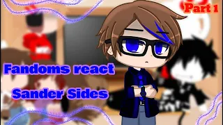 💙💫Fandoms react to Sander Sides🌌🔵[Eddsworld][GCRV][DDLC, BATIM,  FNAF, Creepypasta and Cuphead][1/7]