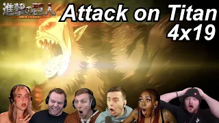 Attack on Titan 4x19 Reactions | Great Anime Reactors!!! | 【進撃の巨人】【海外の反応】