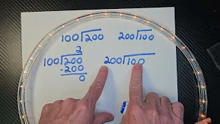 200 divided by 100 and 100 divided by 200 / Long Division Maths