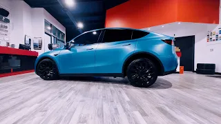 TESLA MODEL Y Blue Wrap