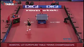 Schreiner Franziska vs Pavade Prithika - 1/2 finale des Championnats d'Europe de tennis de table