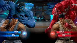 Hulk & Ryu V's Venom & Ryu [Very Hard]AI Marvel vs capcom infinite game Play