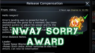 Power Rangers Legacy Wars Nway we sorry awards