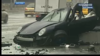 Страшная авария Porsche в Москве. Двое погибших.