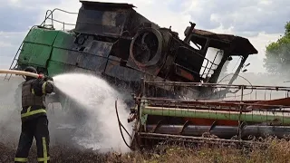 На Харківщині комбайн підірвався на протитанковій міні: водій зазнав поранень