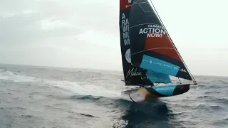 Incredible Malizia Drone Footage and Passing Biotherm. The Ocean Race Southern Ocean Fleet Compact