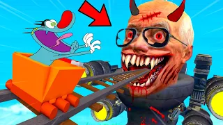 Oggy Try To Cart Ride Into The Cursed Scientist Skibidi toilet Boss In Roblox