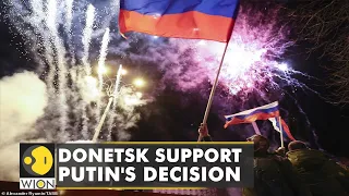 Donetsk residents celebrate recognition, wave Russian flags | Latest World English News | WION