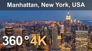 360° Video, Manhattan, New York, USA, 4K aerial video