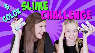 THREE COLOR SLIME CHALLENGE ROUND 2 || Taylor and Vanessa