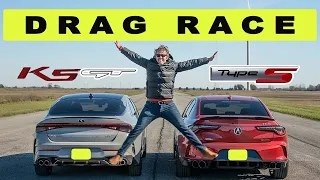 2021 Acura TLX Type S vs Kia K5 GT, the result will blow you away! Drag and Roll Race.