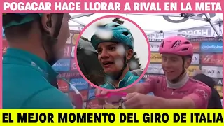 ¡LO HIZO LLORAR! EL MEJOR MOMENTO E  IMPECABLE GESTO DE POGACAR CON RIVAL EN EL GIRO DE ITALIA 2024