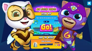 Talking Tom Hero Dash - Queen Bee Angela, Mighty Ginger - Ocean Hop - Full Screen OutFun Gameplay